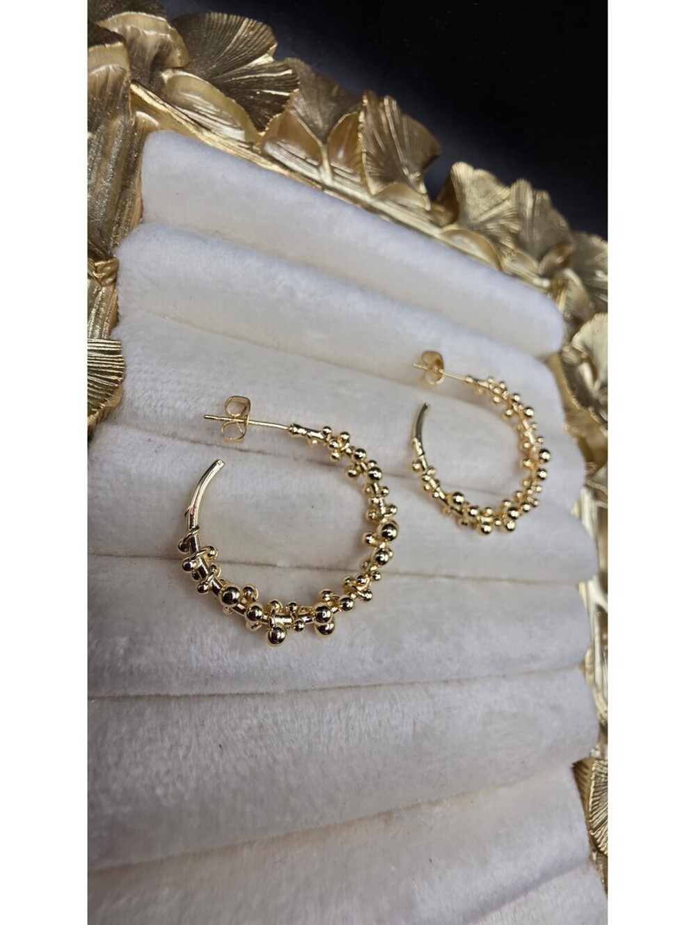 Gold Tone Bubble Hoop Earrings Stylish and Elegant Accessory